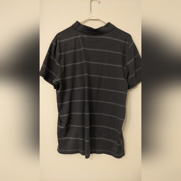 Banana Republic Striped Short Sleeve Polo Shirt Size XL Charcoal Gray - Picture 3 of 6